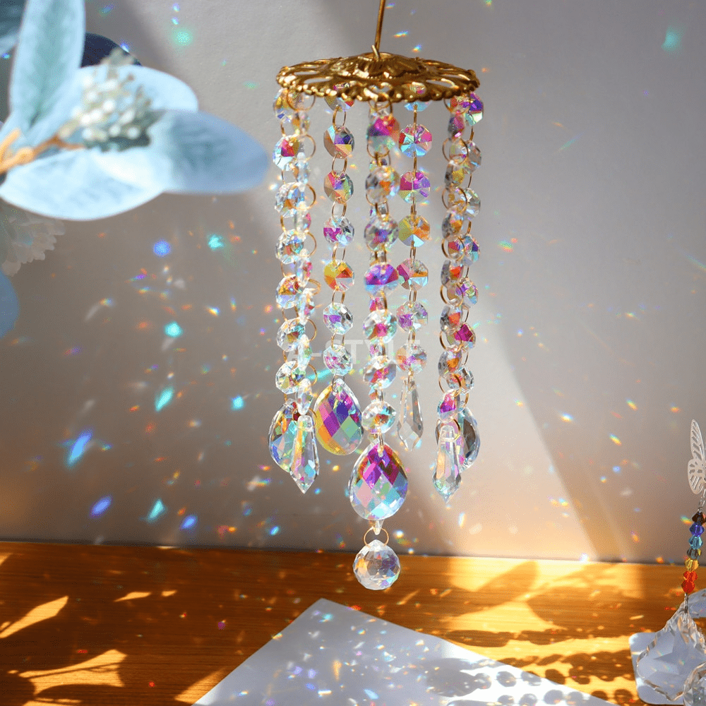 Crystal Garden Wind Chime - Rainbow Prism Suncatcher