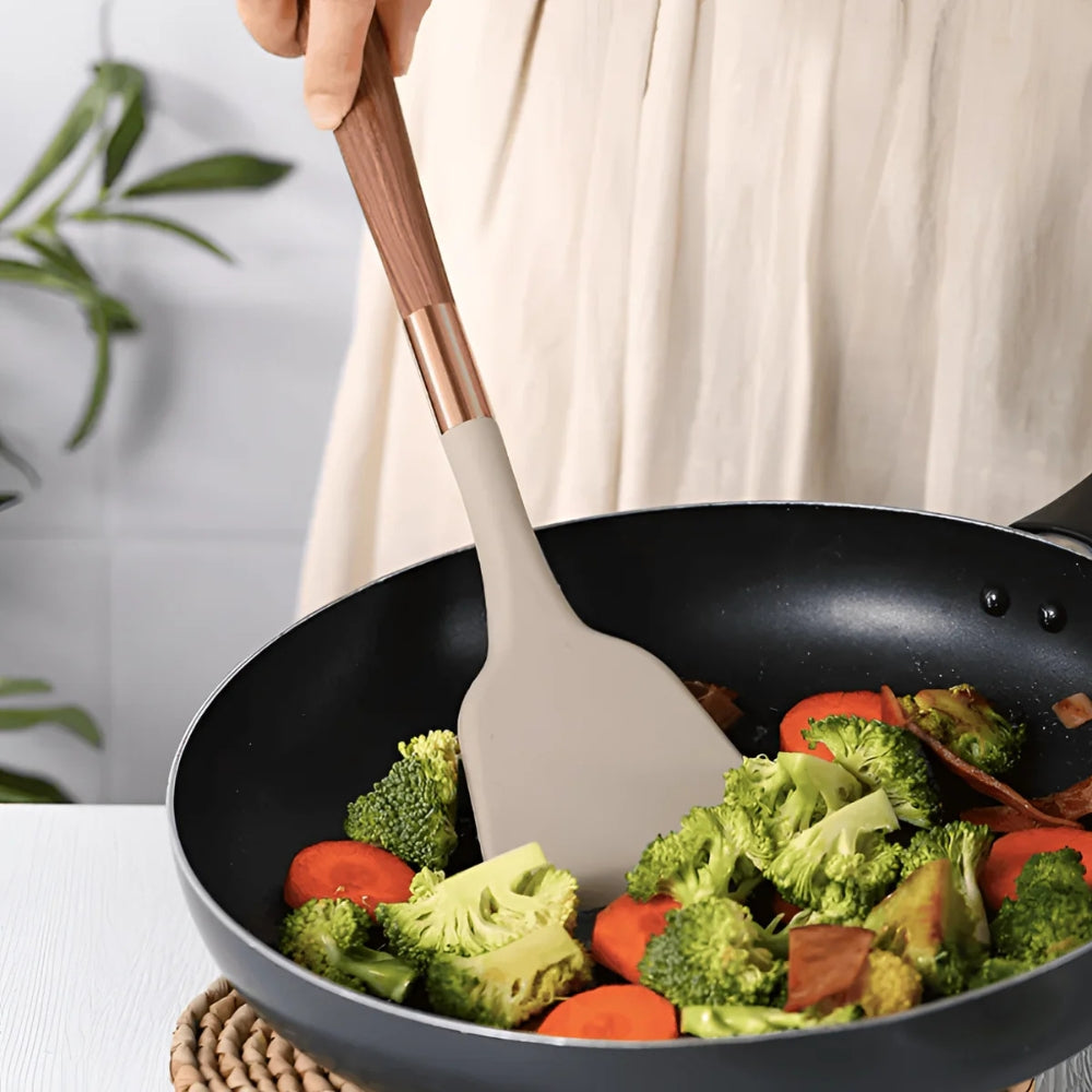 Luxe Silicone Cooking Utensils Set - 10-Piece Kitchen Tools