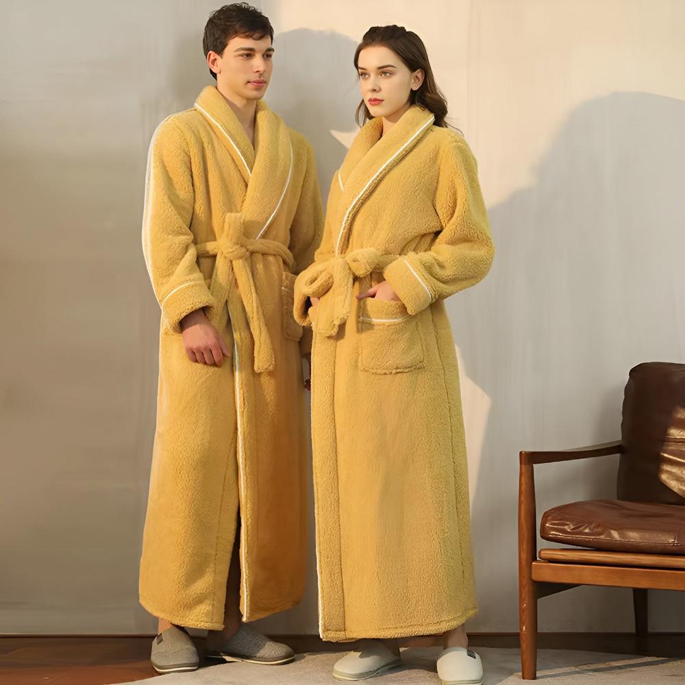 Coral Fleece Sherpa Bathrobe, Unisex Cosy Robe
