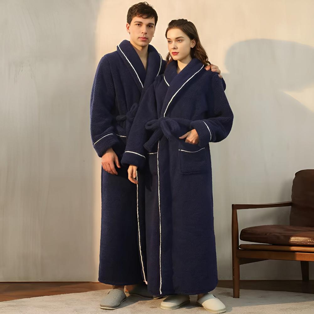 Coral Fleece Sherpa Bathrobe, Unisex Cosy Robe