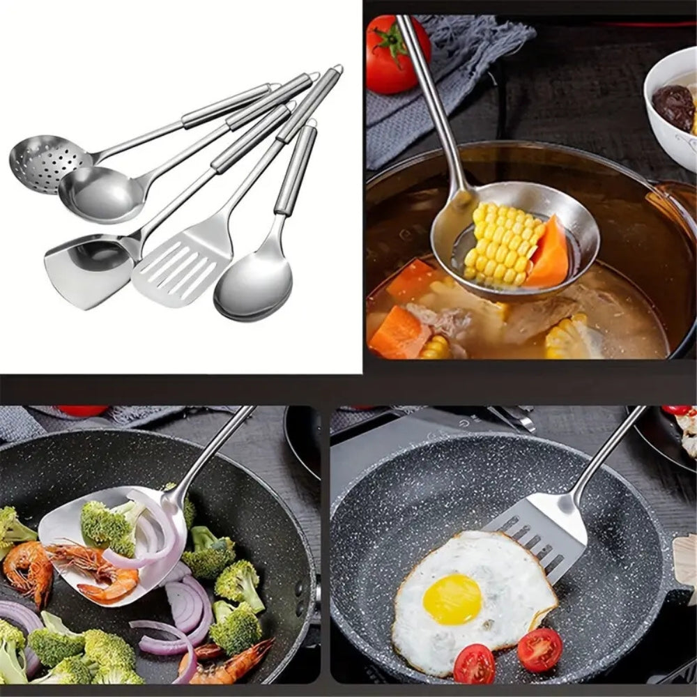 Stainless Steel Cooking Utensils - 5 Piece Set
