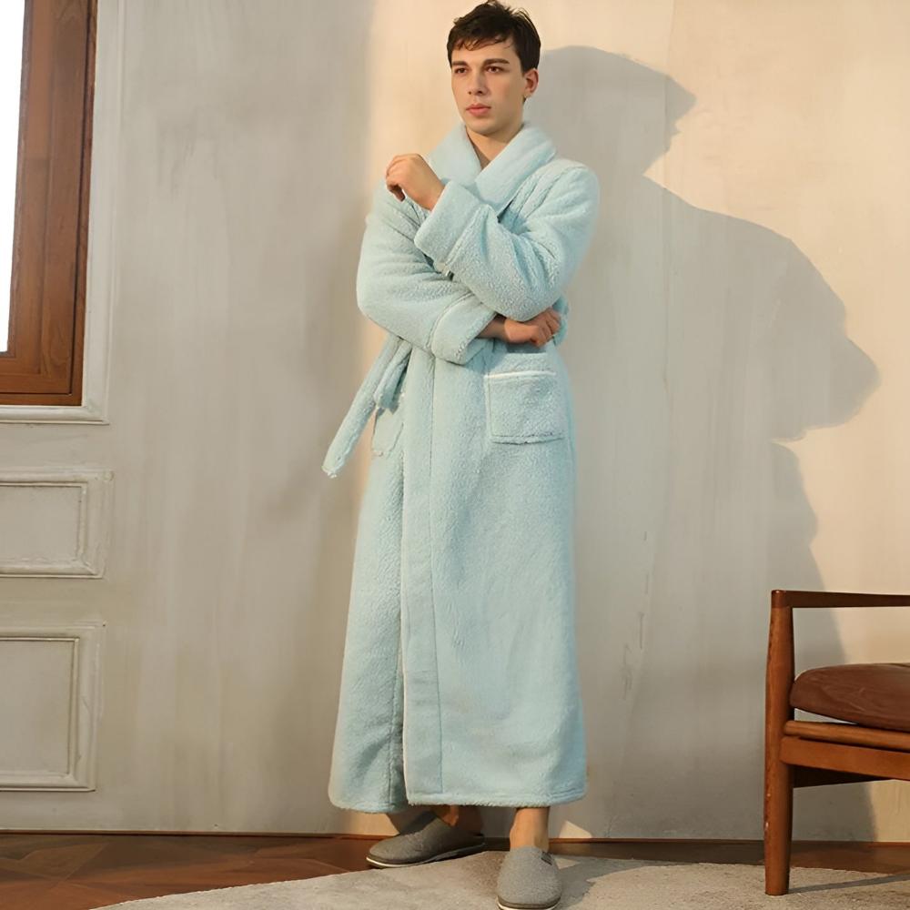 Coral Fleece Sherpa Bathrobe, Unisex Cosy Robe