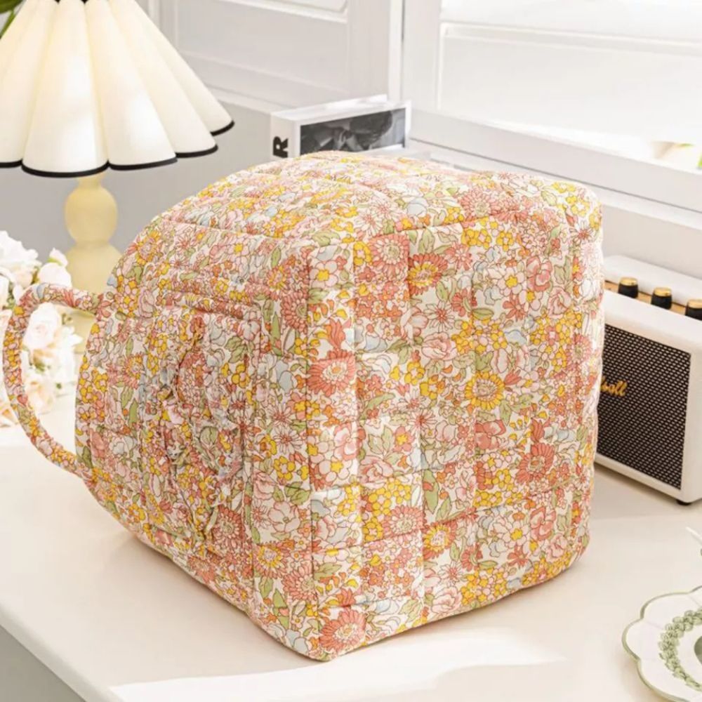 Floral Canvas Storage Basket - Decorative Home Organiser