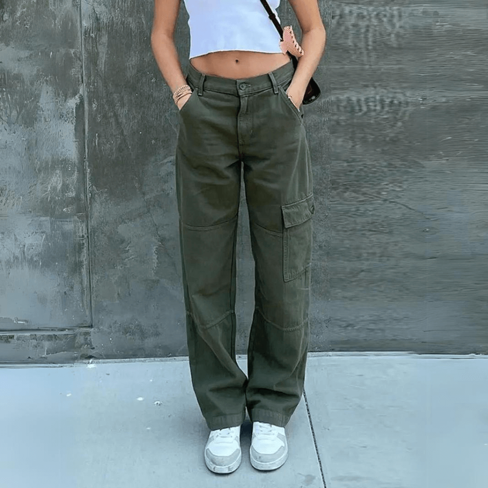 Women's Casual Cargo Trousers - Comfortable Relaxed Fit