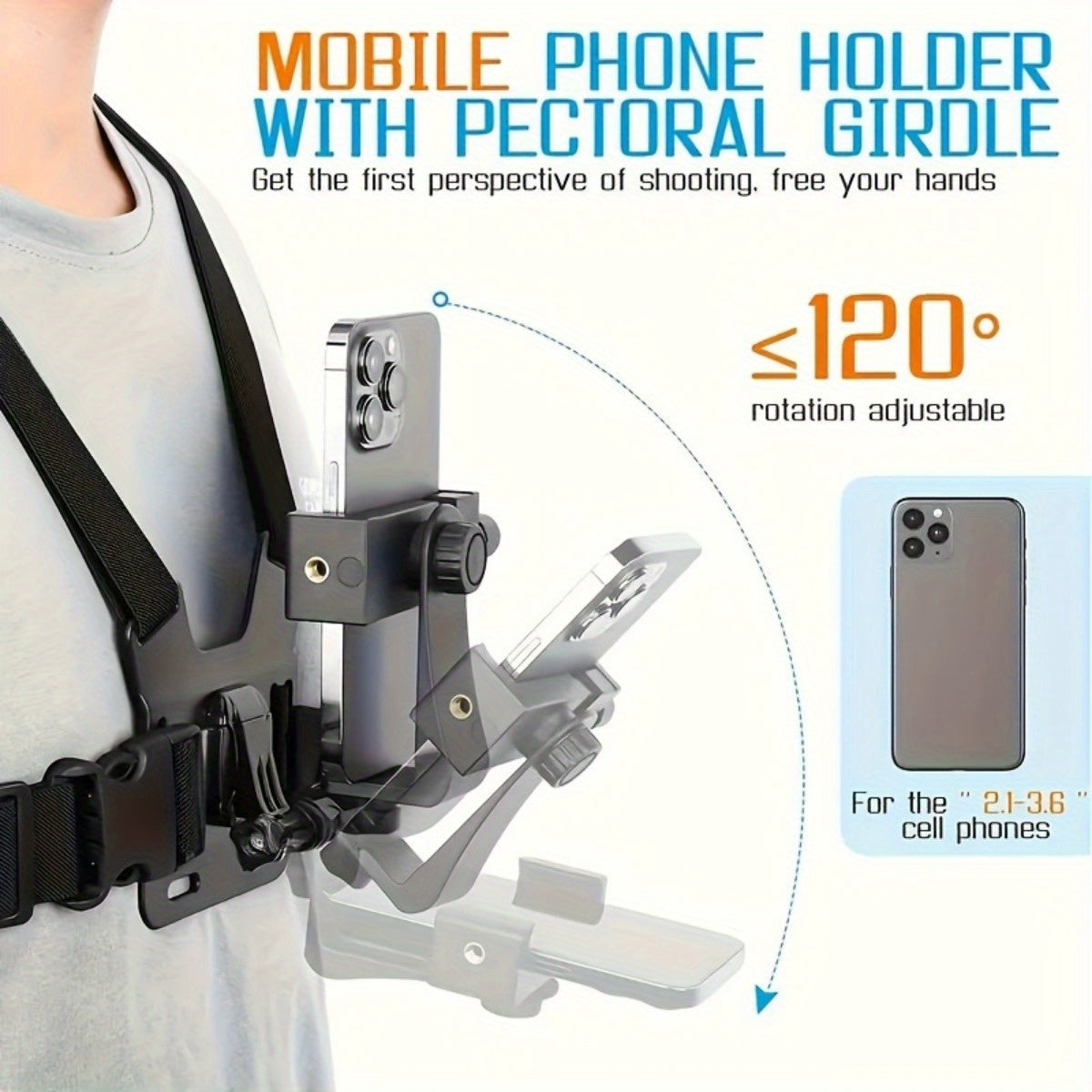 Adjustable Phone Chest Mount Harness for POV Filming