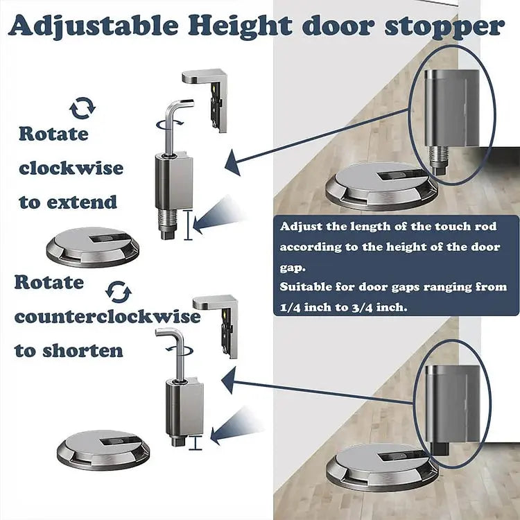Floor Door Stopper with Press-to-Lock Design