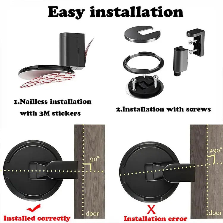 Floor Door Stopper with Press-to-Lock Design