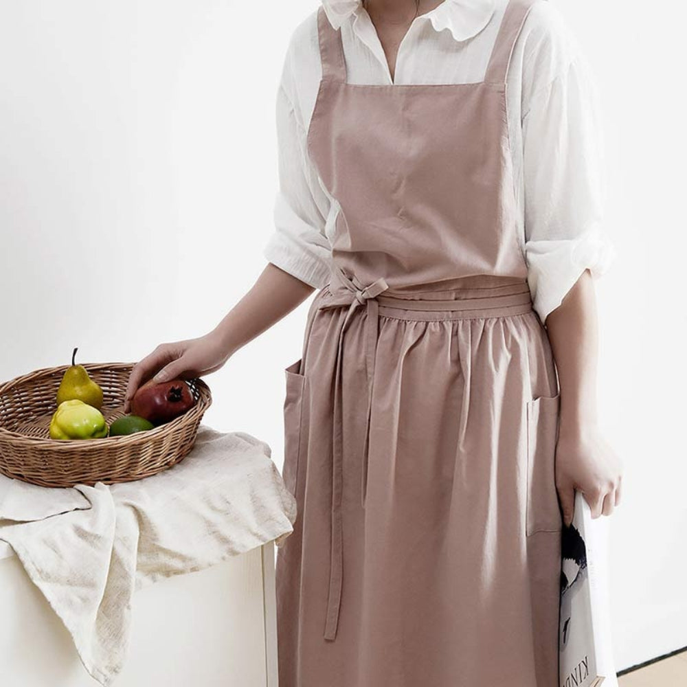 Multipurpose Cotton Apron with Pockets - Kitchen & Bar Apron