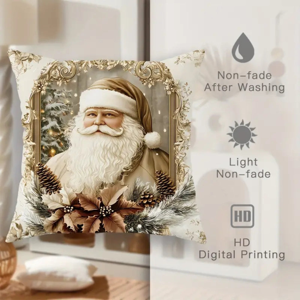 Golden Velvet Christmas Cushion Covers - Festive Home Decor