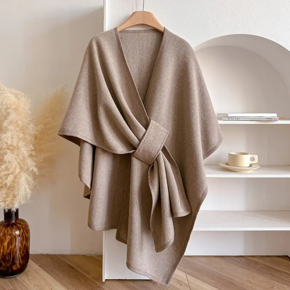 Women's Windproof Shawl Coat, Elegant Winter Wrap