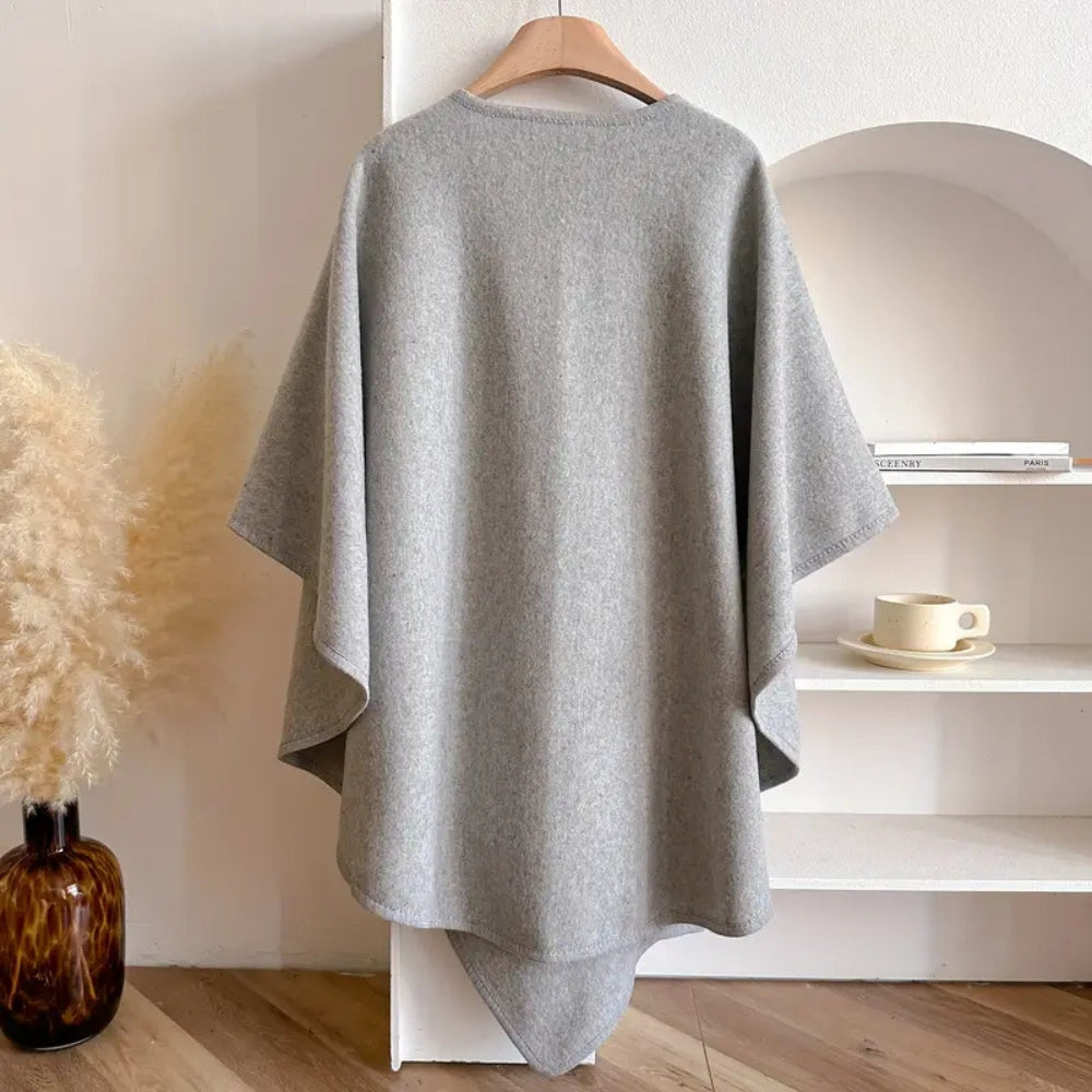 Women's Windproof Shawl Coat, Elegant Winter Wrap