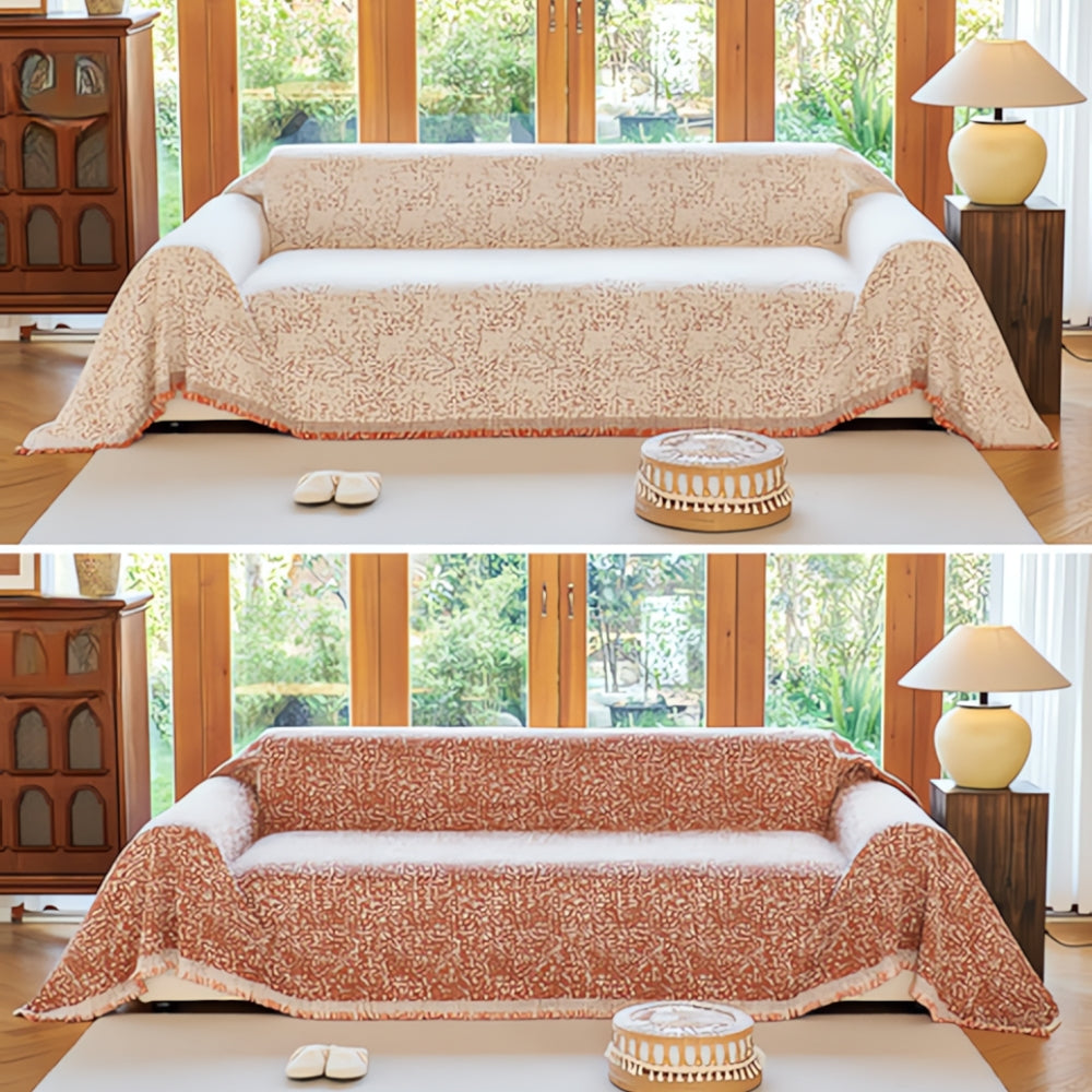 Nordic Reversible Couch Cover, Boho Sofa Protector