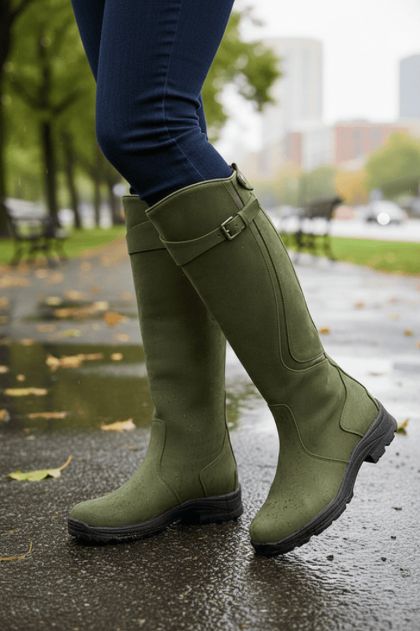 Knee-High Boots with Stable Sole for Modern City Style