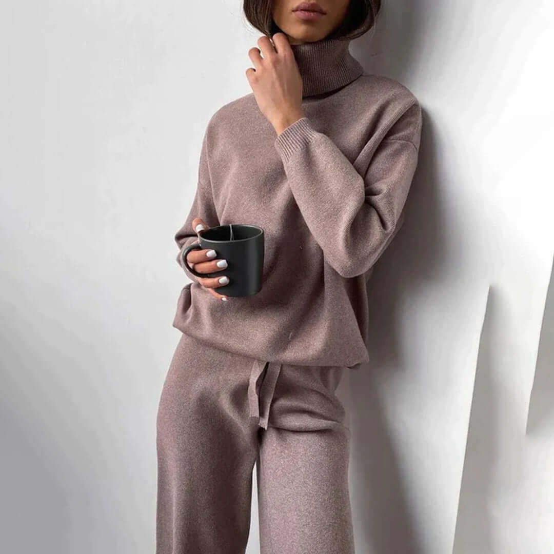 Women's Soft Cashmere-Feel Sweater and Pants Set