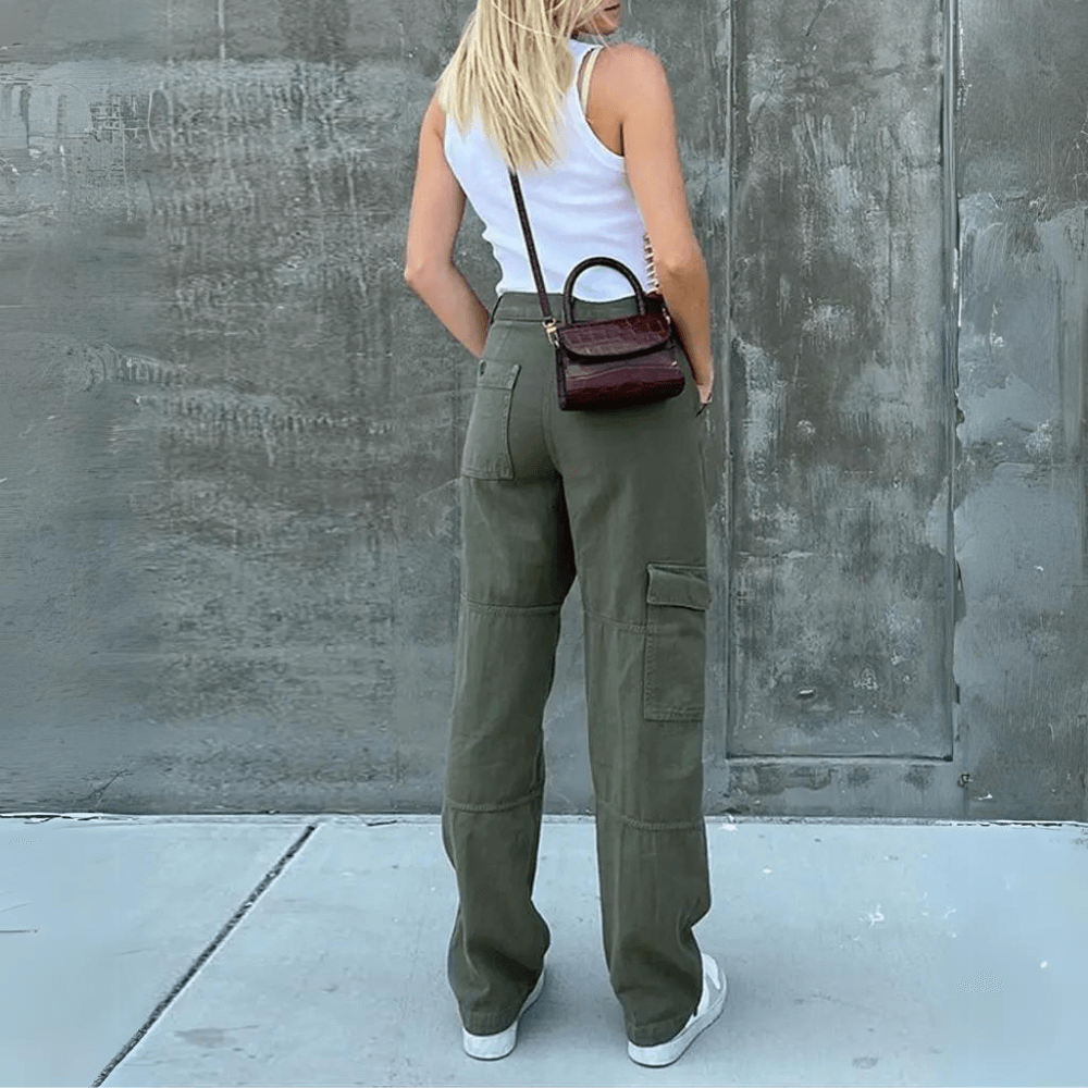 Women's Casual Cargo Trousers - Comfortable Relaxed Fit