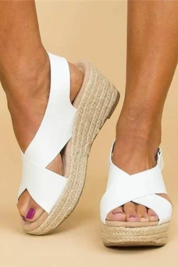 Supportive Espadrille Wedge Sandals - Women's Summer Shoes