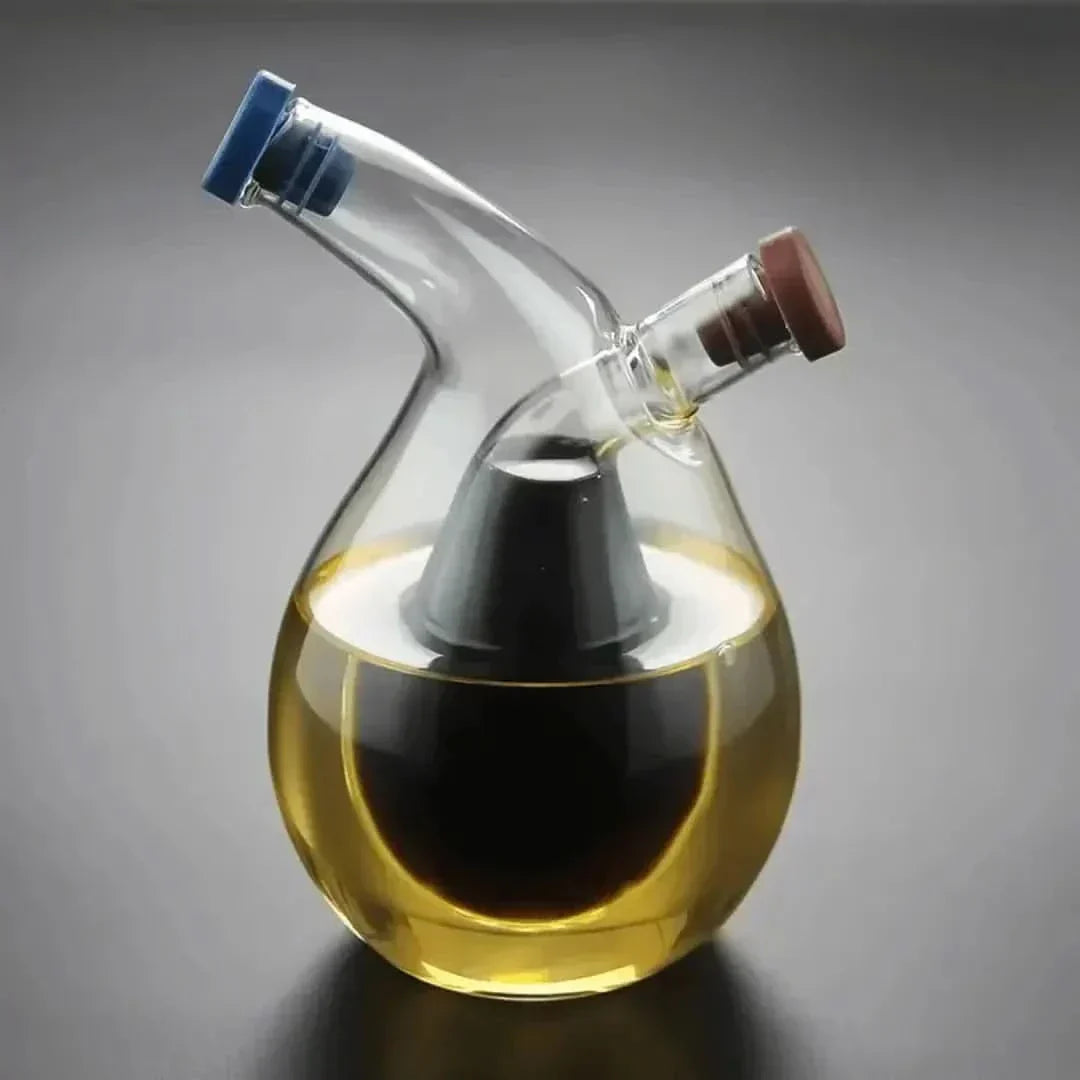 Double Glass Oil & Vinegar Dispenser Bottle Set