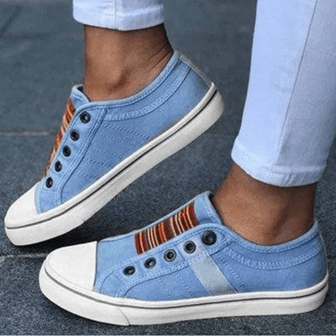 Women's Slip-On Trainers - Elastic Casual Everyday Shoes