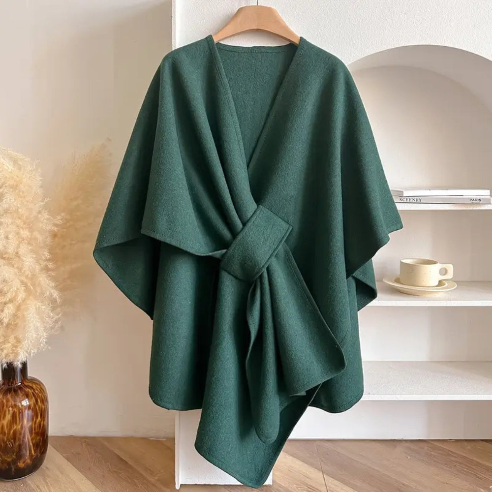 Women's Windproof Shawl Coat, Elegant Winter Wrap