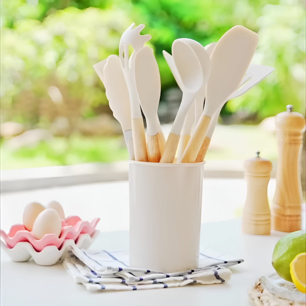 Silicone Cooking Utensils Set - 12-Piece Heat-Resistant Tools
