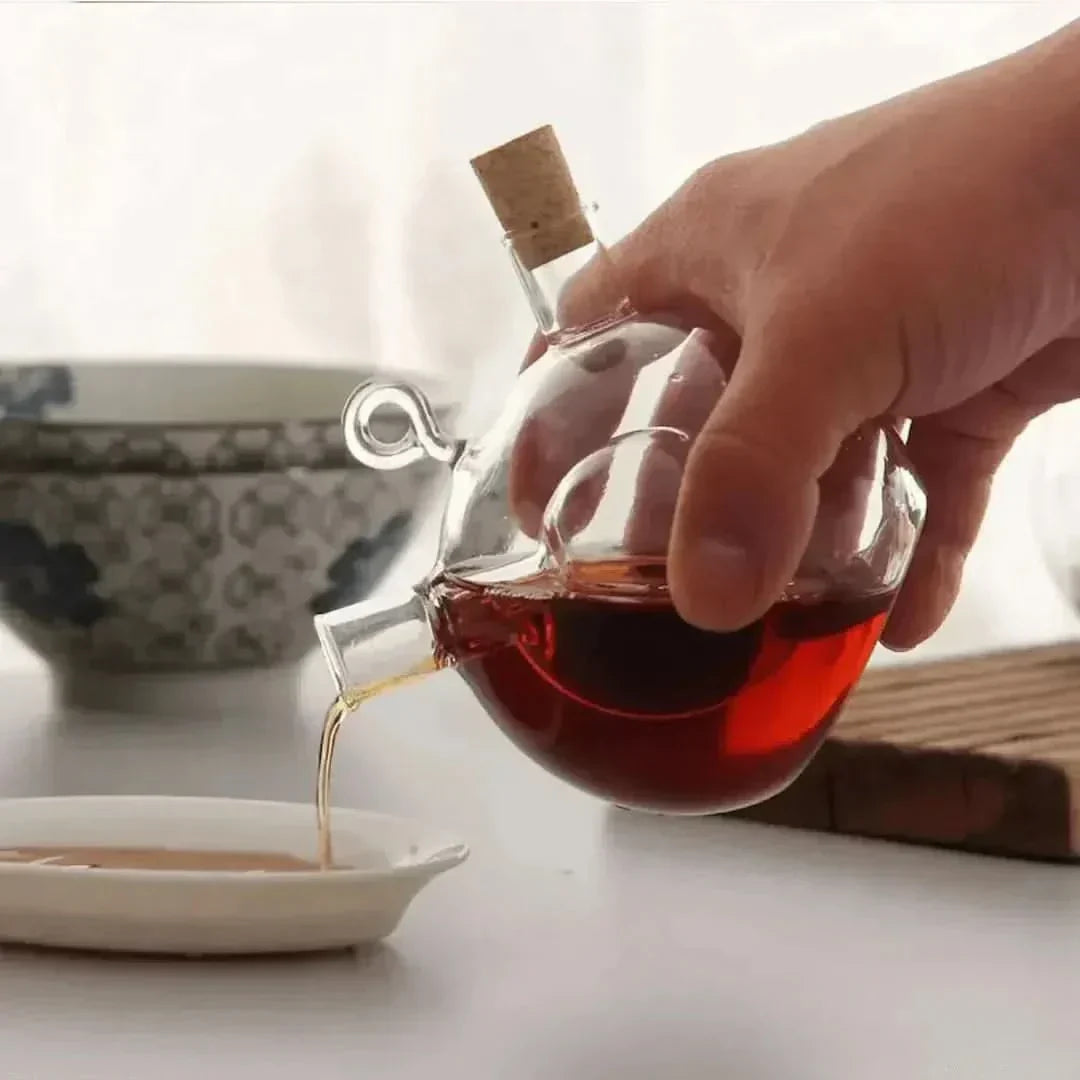 Double Glass Oil & Vinegar Dispenser Bottle Set