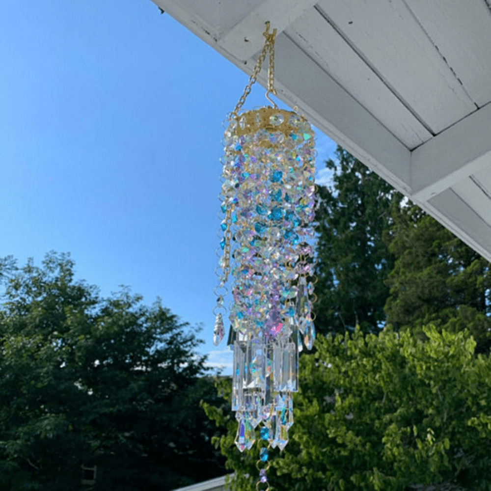 Crystal Garden Wind Chime - Rainbow Prism Suncatcher