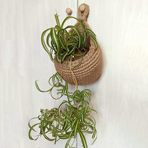 Handwoven Jute Hanging Wall Storage Baskets