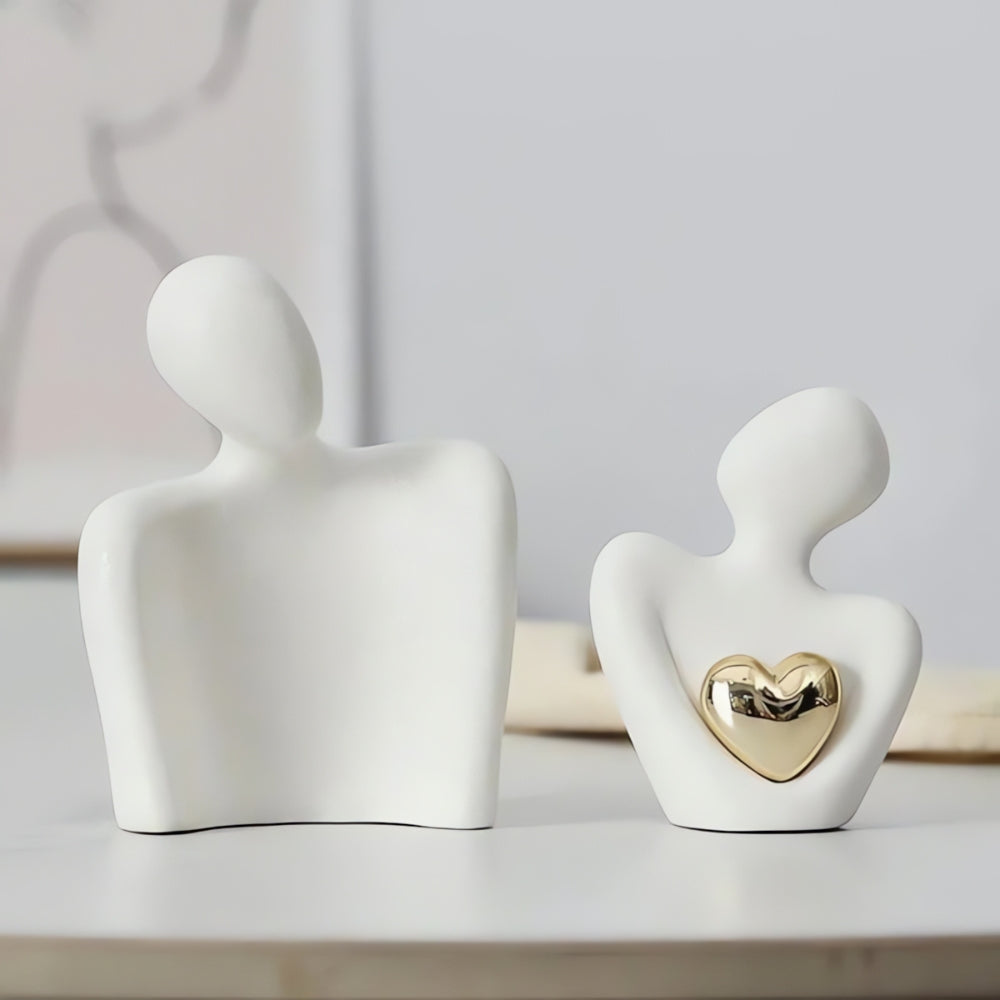 Abstract Lovers Figurine - Sentimental Couple Sculpture Gift