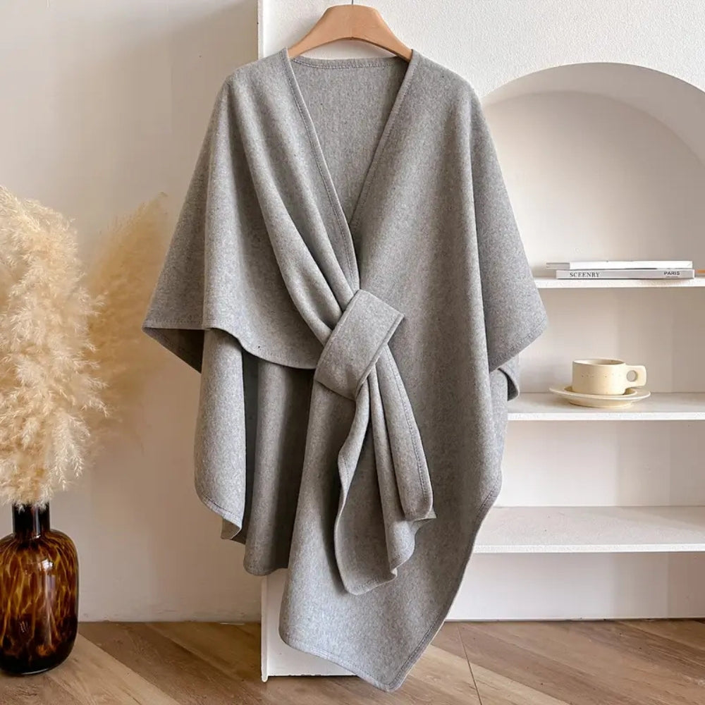 Women's Windproof Shawl Coat, Elegant Winter Wrap