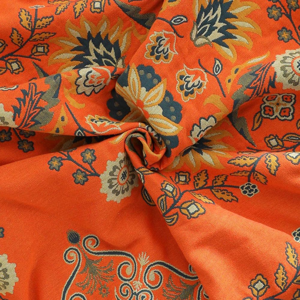 Marigold Reversible Cotton Throw Blanket - Boho Floral