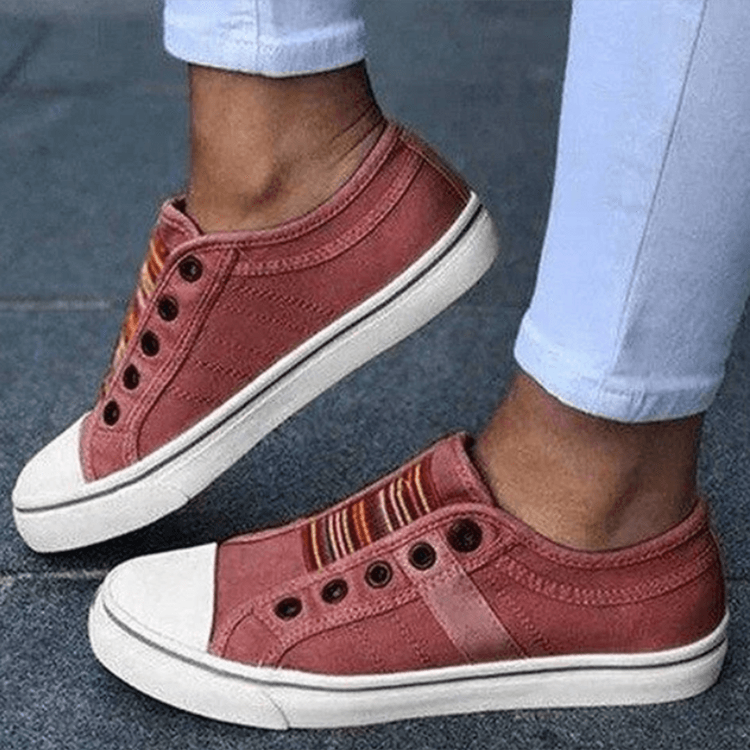 Women's Slip-On Trainers - Elastic Casual Everyday Shoes