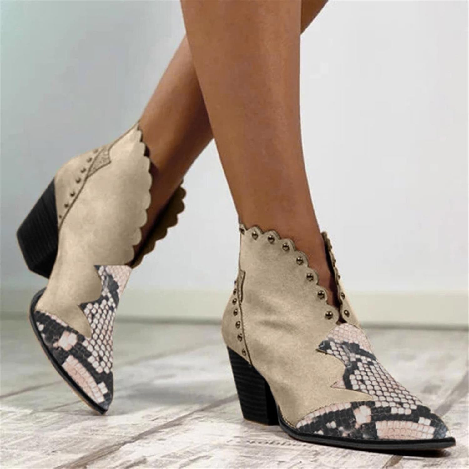 Women's Genuine Leather Lace-Up Cowboy Boots