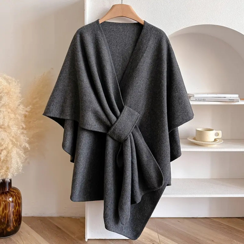 Women's Windproof Shawl Coat, Elegant Winter Wrap
