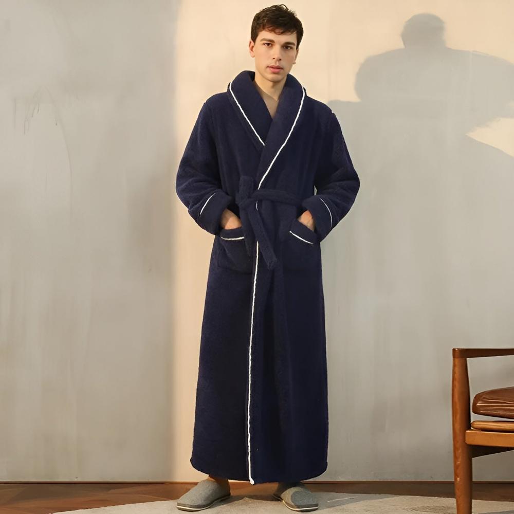 Coral Fleece Sherpa Bathrobe, Unisex Cosy Robe
