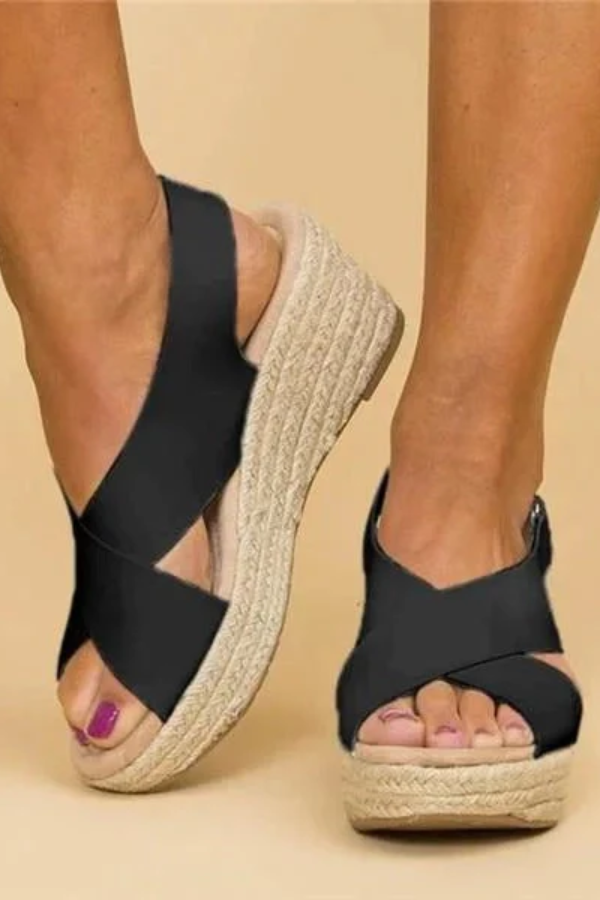 Supportive Espadrille Wedge Sandals - Women's Summer Shoes