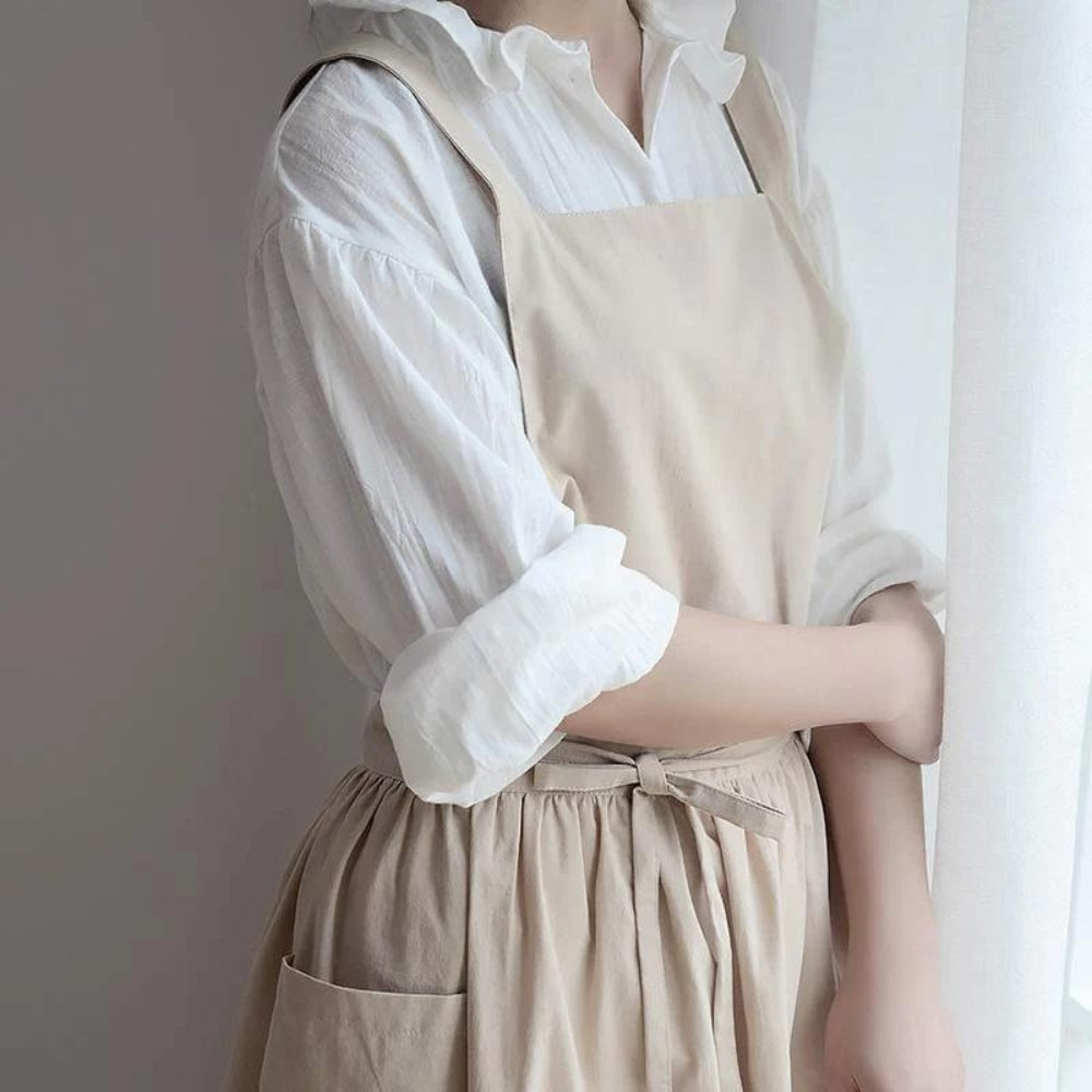 Multipurpose Cotton Apron with Pockets - Kitchen & Bar Apron