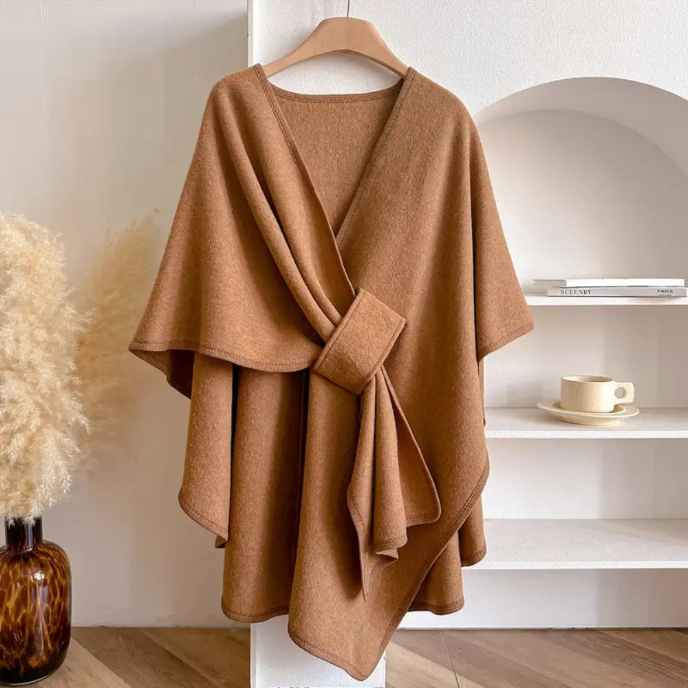 Women's Windproof Shawl Coat, Elegant Winter Wrap