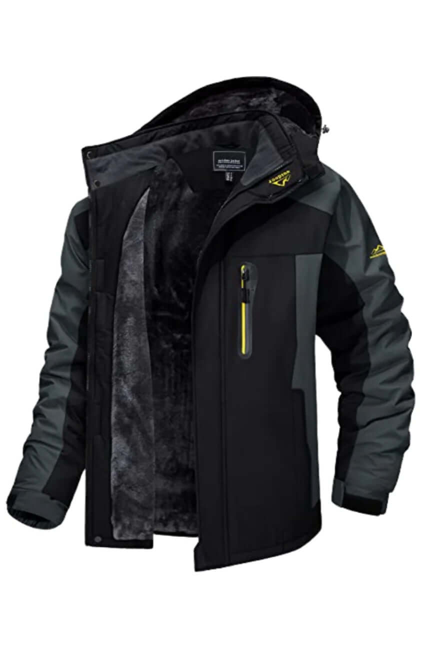 Men's Waterproof Insulated Winter Jacket - Fleece Lined