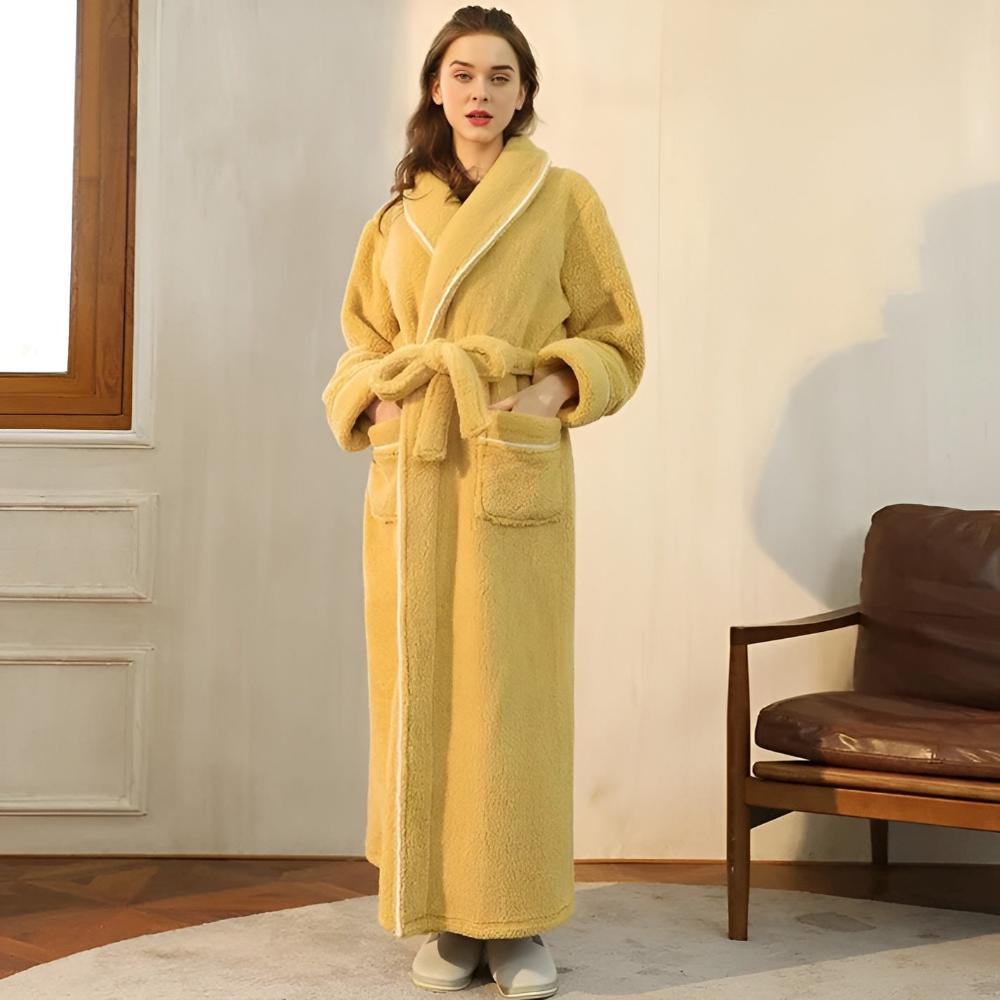 Coral Fleece Sherpa Bathrobe, Unisex Cosy Robe