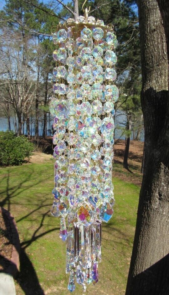 Crystal Garden Wind Chime - Rainbow Prism Suncatcher