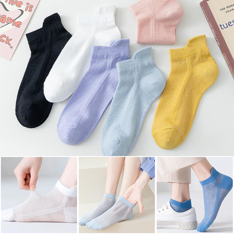 Ultra-Thin No-Show Socks with Non-Slip Silicone Grip