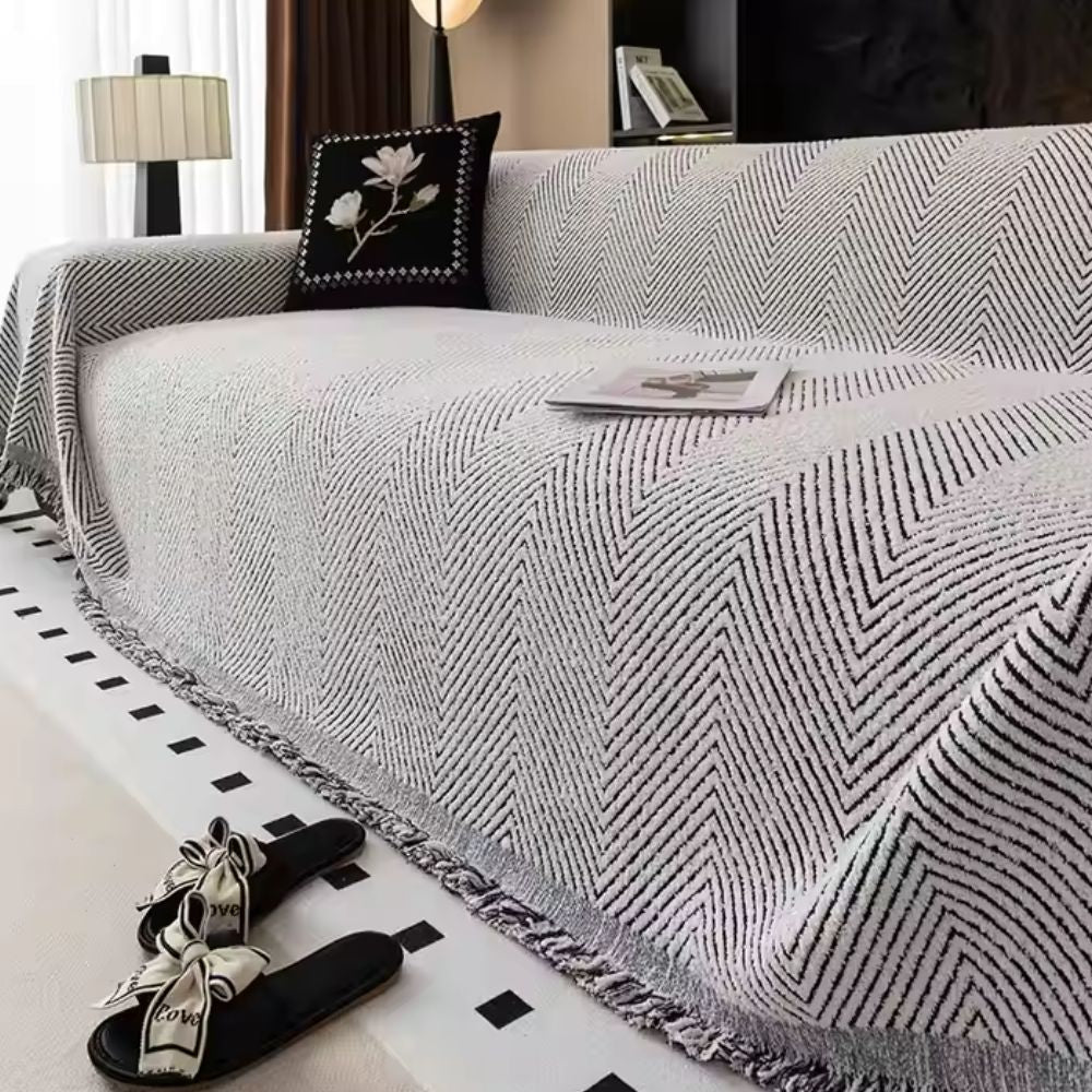 Herringbone Couch Cover - Non-Slip, Water-Resistant