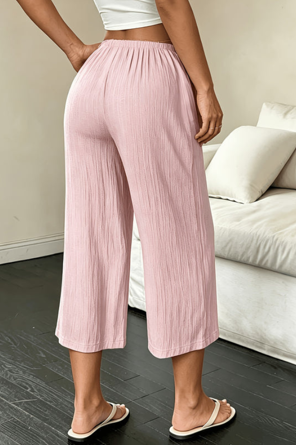 Relaxed Wide-Leg Cropped Summer Pants for Women