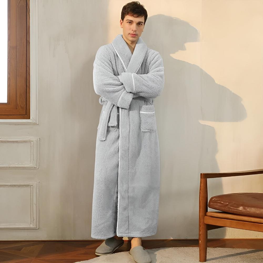 Coral Fleece Sherpa Bathrobe, Unisex Cosy Robe
