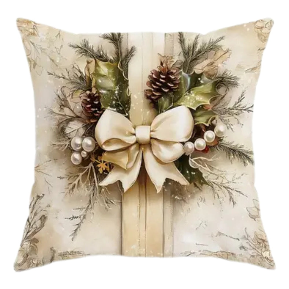 Golden Velvet Christmas Cushion Covers - Festive Home Decor