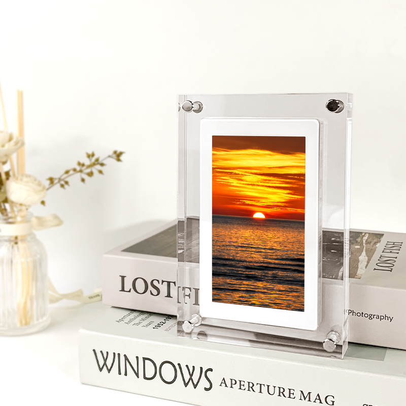 Acrylic Digital Photo Frame - Clear Modern Display