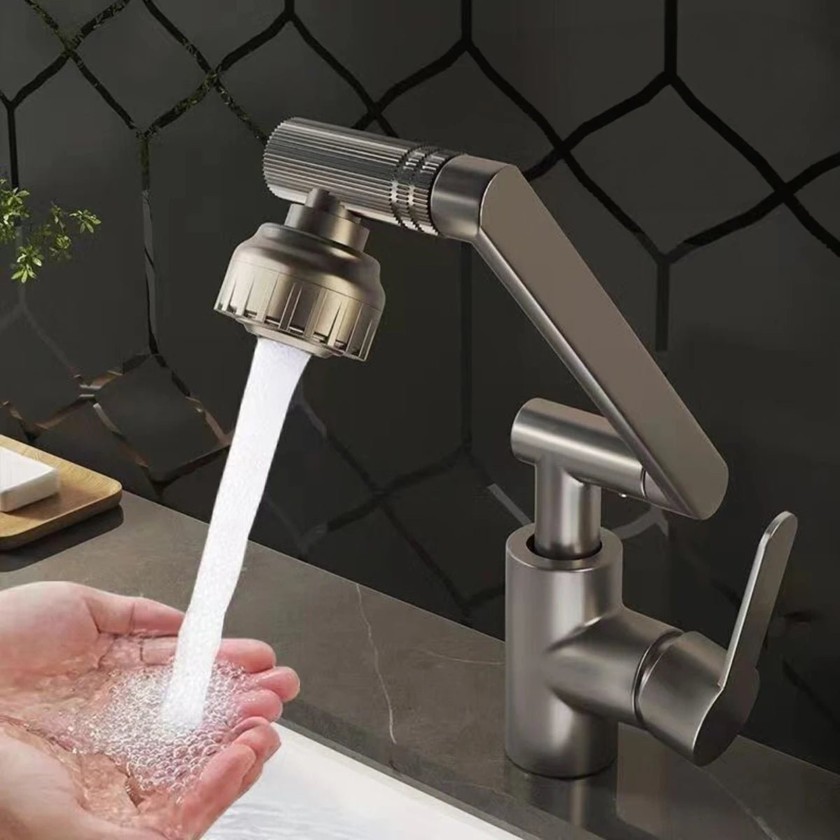 Kitchen Faucet with Flexible Arm | 360° Swivel, Dual Spray