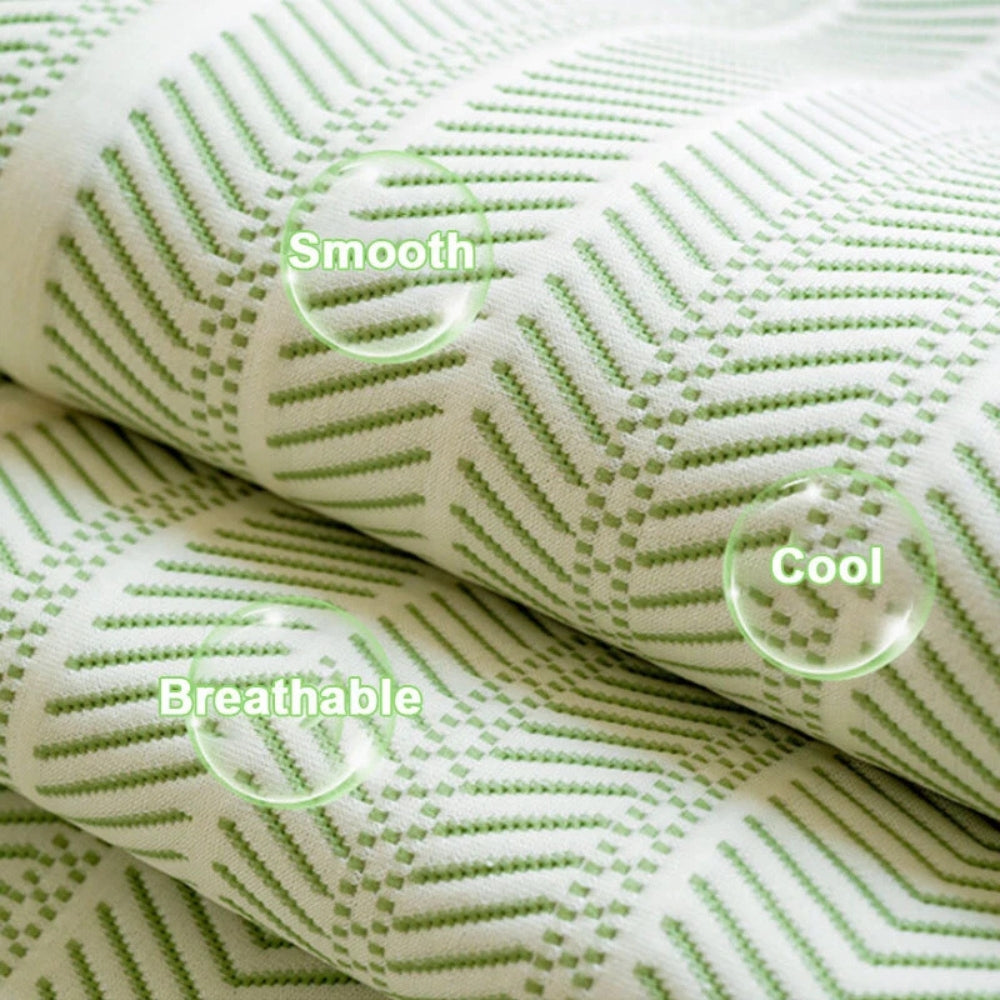 Herringbone Scallop Edge Couch Cover - Textured Sofa Throw