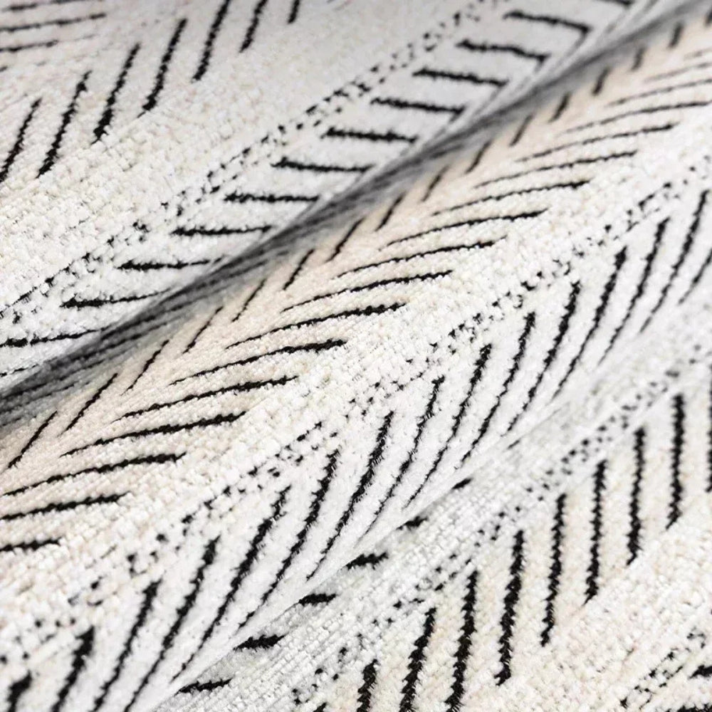 Herringbone Scallop Edge Couch Cover - Textured Sofa Throw