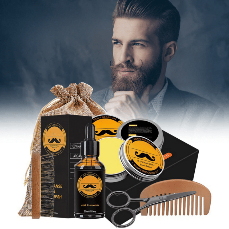 Beard Growth Kit - Dermaroller & Natural Oil Care Set